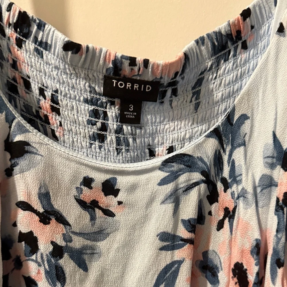 Torrid Light Blue Floral Dress - Picture 3 of 5